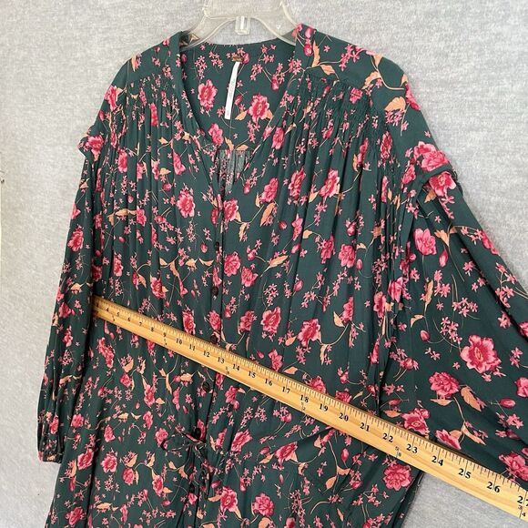 Free People Flower Fields Dress Size S  Ditsy Cottage Peasant Festival Oversized - Picture 9 of 14